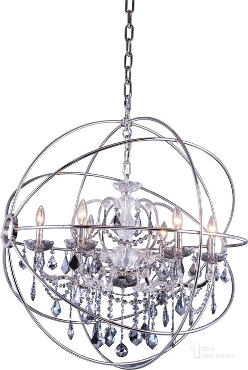 The appearance of Geneva 32 Polished nickel 6 Light Chandelier With Silver Shade Royal Cut Crystal Trim designed by Elegant Lighting in the transitional interior design. This silver piece of furniture  was selected by 1StopBedrooms from Geneva Collection to add a touch of cosiness and style into your home. Sku: 1130D32PN-SS/RC. Material: Glass. Product Type: Chandelier.