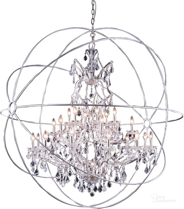 The appearance of Geneva 60 Polished nickel 25 Light Chandelier With Clear Royal Cut Crystal Trim designed by Elegant Lighting in the transitional interior design. This polished nickel piece of furniture  was selected by 1StopBedrooms from Geneva Collection to add a touch of cosiness and style into your home. Sku: 1130G60PN/RC. Material: Glass. Product Type: Chandelier.