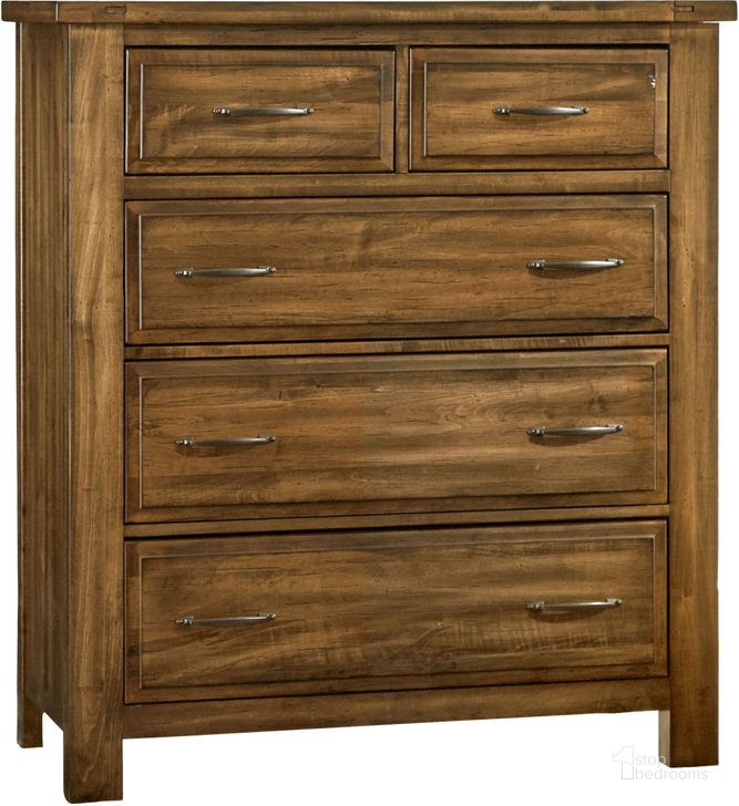 The appearance of Maple Road Antique Amish 5 Drawer Chest designed by Artisan & Post in the rustic / southwestern interior design. This antique piece of furniture  was selected by 1StopBedrooms from Maple Road Collection to add a touch of cosiness and style into your home. Sku: 118-115. Material: Wood. Product Type: Chest. Image1