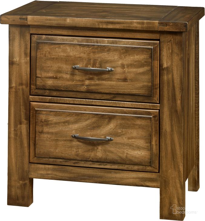 The appearance of Maple Road Antique Amish 2 Drawer Nightstand designed by Artisan & Post in the rustic / southwestern interior design. This antique piece of furniture  was selected by 1StopBedrooms from Maple Road Collection to add a touch of cosiness and style into your home. Sku: 118-227. Material: Wood. Product Type: Nightstand. Image1