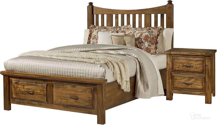 The appearance of Maple Road Antique Amish Poster Storage Bedroom Set designed by Artisan & Post in the rustic / southwestern interior design. This brown piece of furniture  was selected by 1StopBedrooms from Maple Road Collection to add a touch of cosiness and style into your home. Sku: 118-558;118-050B;118-502;AP-555T;118-227. Bed Type: Storage Bed. Material: Wood. Product Type: Storage Bed. Bed Size: Queen. Image1