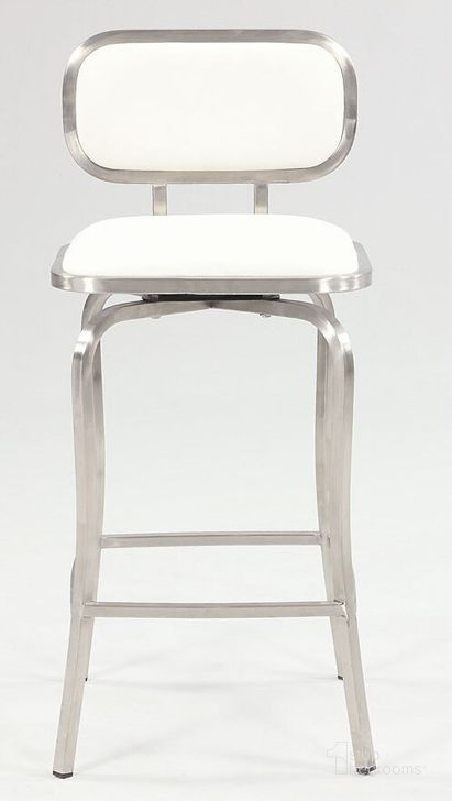 The appearance of Modern Swivel Counter Height Stool (White) designed by Chintaly Imports in the modern / contemporary interior design. This white piece of furniture  was selected by 1StopBedrooms from Modern Collection to add a touch of cosiness and style into your home. Sku: 1192-CS-WHT. Material: Faux Leather. Product Type: Counter Height Chair. Image1
