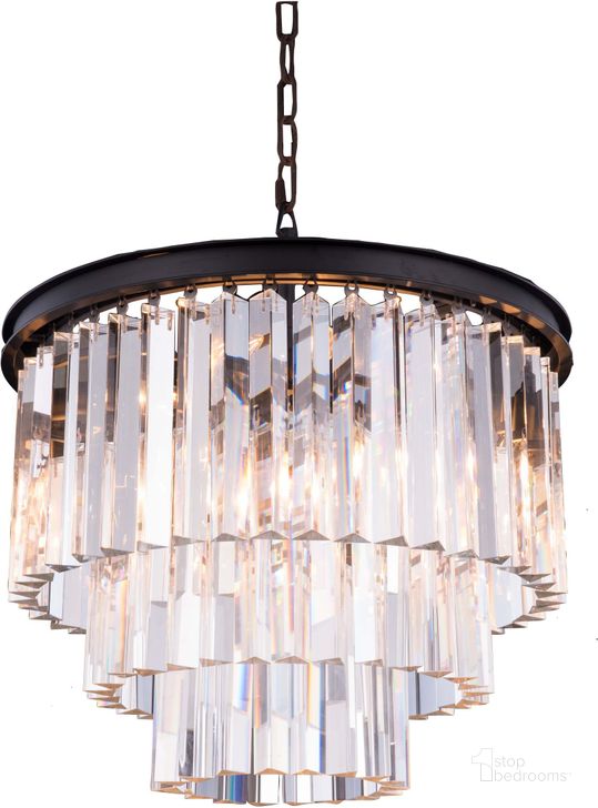 The appearance of Sydney 20" Matte Black 9 Light Chandelier With Clear Royal Cut Crystal Trim designed by Elegant Lighting in the glam interior design. This black piece of furniture  was selected by 1StopBedrooms from Sydney Collection to add a touch of cosiness and style into your home. Sku: 1201D20MB/RC. Material: Steel. Product Type: Chandelier. Image1