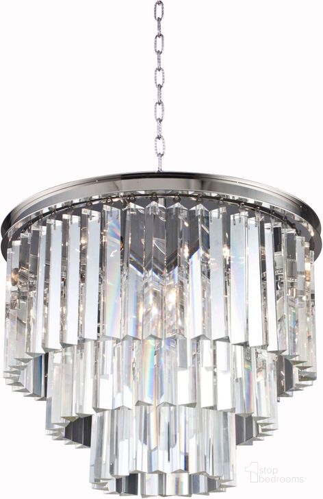The appearance of Sydney 20 Polished nickel 9 Light Chandelier With Clear Royal Cut Crystal Trim designed by Elegant Lighting in the glam interior design. This silver piece of furniture  was selected by 1StopBedrooms from Sydney Collection to add a touch of cosiness and style into your home. Sku: 1201D20PN/RC. Material: Steel. Product Type: Chandelier.