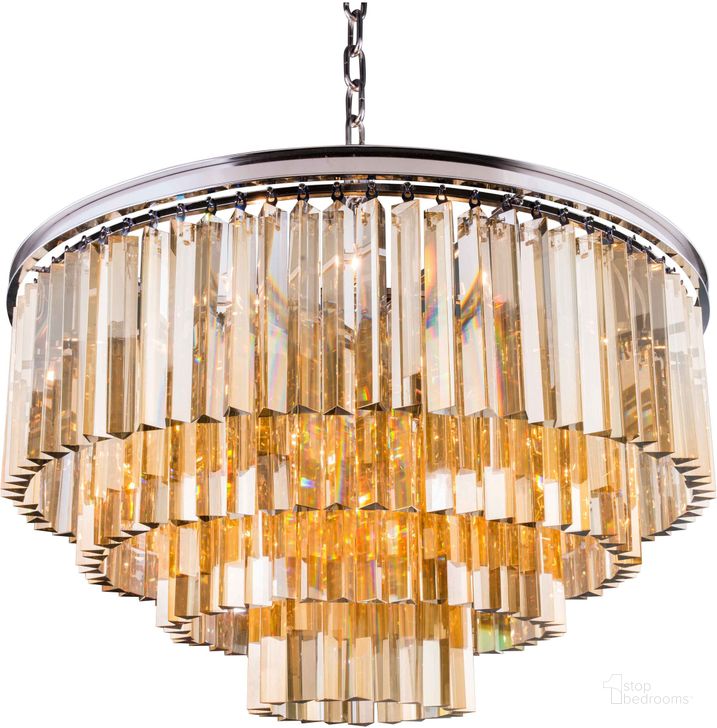 The appearance of Sydney 32 Polished nickel 17 Light Chandelier With Golden Teak Royal Cut Crystal Trim designed by Elegant Lighting in the transitional interior design. This silver piece of furniture  was selected by 1StopBedrooms from Sydney Collection to add a touch of cosiness and style into your home. Sku: 1201D32PN-GT/RC. Material: Steel. Product Type: Chandelier.