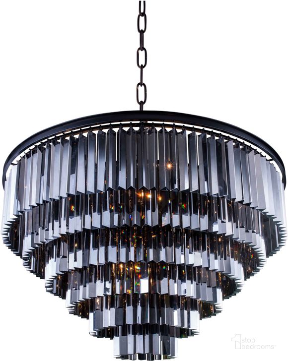 The appearance of Sydney 44 Matte Black 33 Light Chandelier With Silver Shade Royal Cut Crystal Trim designed by Elegant Lighting in the transitional interior design. This black piece of furniture  was selected by 1StopBedrooms from Sydney Collection to add a touch of cosiness and style into your home. Sku: 1201D44MB-SS/RC. Material: Steel. Product Type: Chandelier.