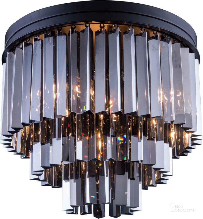 The appearance of Sydney 20 Matte Black 9 Light Flush Mount With Silver Shade Royal Cut Crystal Trim designed by Elegant Lighting in the glam interior design. This black piece of furniture  was selected by 1StopBedrooms from Sydney Collection to add a touch of cosiness and style into your home. Sku: 1201F20MB-SS/RC. Material: Steel. Product Type: Flush Mount.