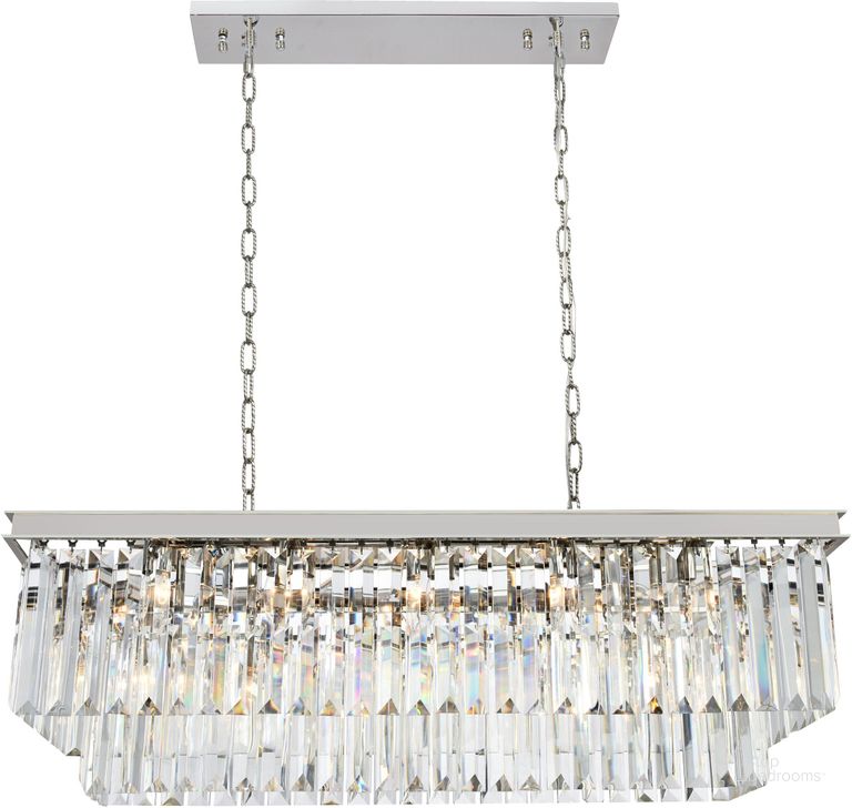The appearance of Sydney 40" Polished nickel 12 Light Chandelier With Clear Royal Cut Crystal Trim designed by Elegant Lighting in the transitional interior design. This silver piece of furniture  was selected by 1StopBedrooms from Sydney Collection to add a touch of cosiness and style into your home. Sku: 1202D40PN/RC. Material: Steel. Product Type: Chandelier. Image1