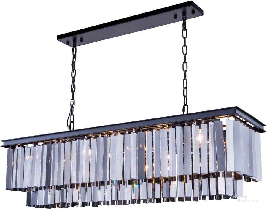 The appearance of Sydney 50 Matte Black 12 Light Chandelier With Silver Shade Royal Cut Crystal Trim designed by Elegant Lighting in the transitional interior design. This black piece of furniture  was selected by 1StopBedrooms from Sydney Collection to add a touch of cosiness and style into your home. Sku: 1202D50MB-SS/RC. Material: Steel. Product Type: Chandelier.