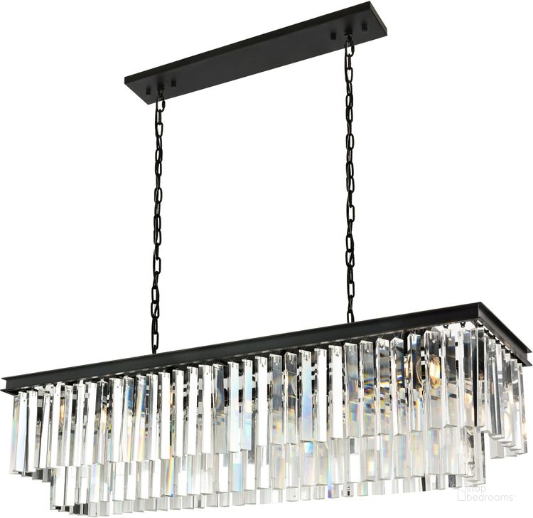 The appearance of Sydney 50" Matte Black 12 Light Chandelier With Clear Royal Cut Crystal Trim designed by Elegant Lighting in the transitional interior design. This black piece of furniture  was selected by 1StopBedrooms from Sydney Collection to add a touch of cosiness and style into your home. Sku: 1202D50MB/RC. Material: Steel. Product Type: Chandelier. Image1