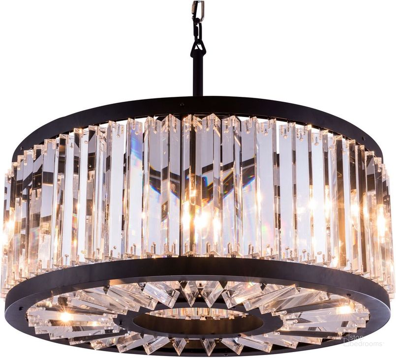 The appearance of Chelsea 28 Matte Black 8 Light Chandelier With Clear Royal Cut Crystal Trim designed by Elegant Lighting in the glam interior design. This black piece of furniture  was selected by 1StopBedrooms from Chelsea Collection to add a touch of cosiness and style into your home. Sku: 1203D28MB/RC. Material: Steel. Product Type: Chandelier.