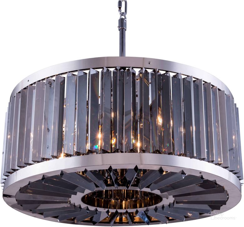 The appearance of Chelsea 28 Polished nickel 8 Light Chandelier With Silver Shade Royal Cut Crystal Trim designed by Elegant Lighting in the glam interior design. This silver piece of furniture  was selected by 1StopBedrooms from Chelsea Collection to add a touch of cosiness and style into your home. Sku: 1203D28PN-SS/RC. Material: Steel. Product Type: Chandelier.