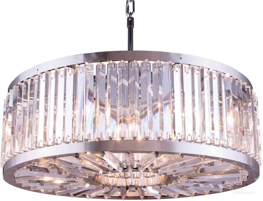 The appearance of Chelsea 35.5 Polished nickel 10 Light Chandelier With Clear Royal Cut Crystal Trim designed by Elegant Lighting in the glam interior design. This silver piece of furniture  was selected by 1StopBedrooms from Chelsea Collection to add a touch of cosiness and style into your home. Sku: 1203D35PN/RC. Material: Steel. Product Type: Chandelier.