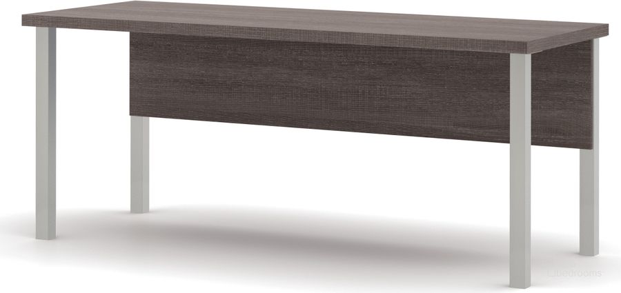 The appearance of Pro-Linea Metal Leg Bark Grey Table designed by Bestar in the modern / contemporary interior design. This gray piece of furniture  was selected by 1StopBedrooms from Pro-Linea Collection to add a touch of cosiness and style into your home. Sku: 120401-47. Material: Wood. Product Type: Writing Desk. Table Top Shape: Rectangular. Image1