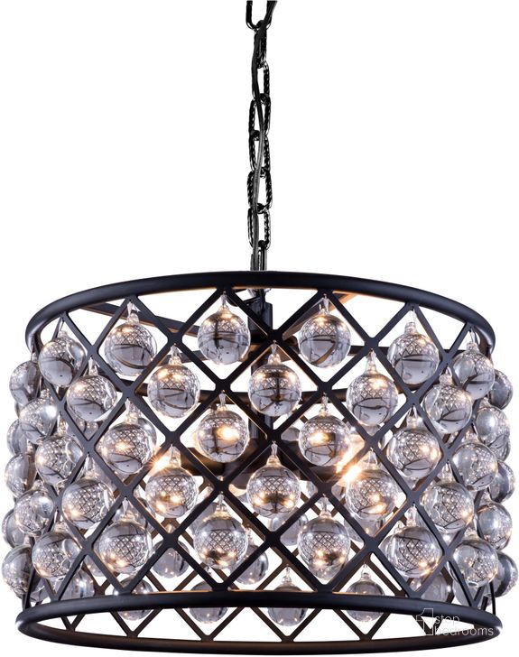 The appearance of Madison 20 Matte Black 6 Light Pendant Royal Cut Crystal Trim designed by Elegant Lighting in the glam interior design. This black piece of furniture  was selected by 1StopBedrooms from Madison Collection to add a touch of cosiness and style into your home. Sku: 1204D20MB/RC. Material: Steel. Product Type: Pendant Lighting.