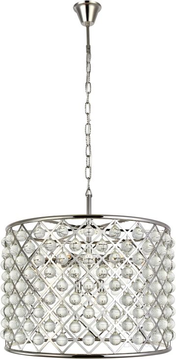 The appearance of Madison 27.5" Polished nickel 8 Light Chandelier Royal Cut Crystal Trim designed by Elegant Lighting in the glam interior design. This silver piece of furniture  was selected by 1StopBedrooms from Madison Collection to add a touch of cosiness and style into your home. Sku: 1204D27PN/RC. Material: Steel. Product Type: Chandelier. Image1
