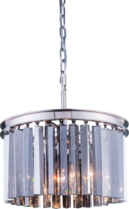 The appearance of Sydney 16 Polished nickel 3 Light Pendant With Silver Shade Royal Cut Crystal Trim designed by Elegant Lighting in the glam interior design. This silver piece of furniture  was selected by 1StopBedrooms from Sydney Collection to add a touch of cosiness and style into your home. Sku: 1208D16PN-SS/RC. Material: Steel. Product Type: Pendant Lighting.