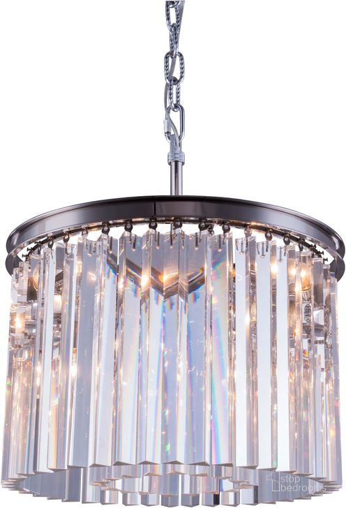 The appearance of Sydney 20 Polished nickel 6 Light Pendant With Clear Royal Cut Crystal Trim designed by Elegant Lighting in the glam interior design. This silver piece of furniture  was selected by 1StopBedrooms from Sydney Collection to add a touch of cosiness and style into your home. Sku: 1208D20PN/RC. Material: Steel. Product Type: Pendant Lighting.