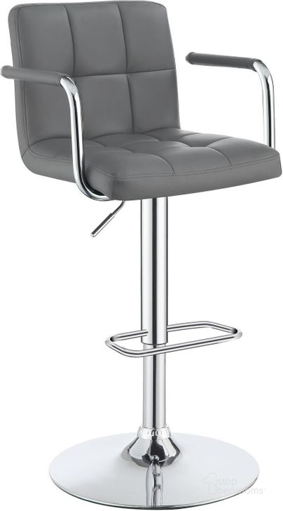 The appearance of 121096 Bar Stool designed by Coaster in the modern / contemporary interior design. This chrome piece of furniture  was selected by 1StopBedrooms from Grey Collection to add a touch of cosiness and style into your home. Sku: 121096. Product Type: Barstool. Material: Vinyl. Image1