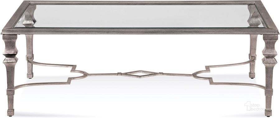 The appearance of Boho Silver Leaf Rectangular Cocktail Table designed by Bassett Mirror Company in the modern / contemporary interior design. This silver piece of furniture  was selected by 1StopBedrooms from Boho Collection to add a touch of cosiness and style into your home. Sku: 1212-100EC. Product Type: Cocktail Table. Image1