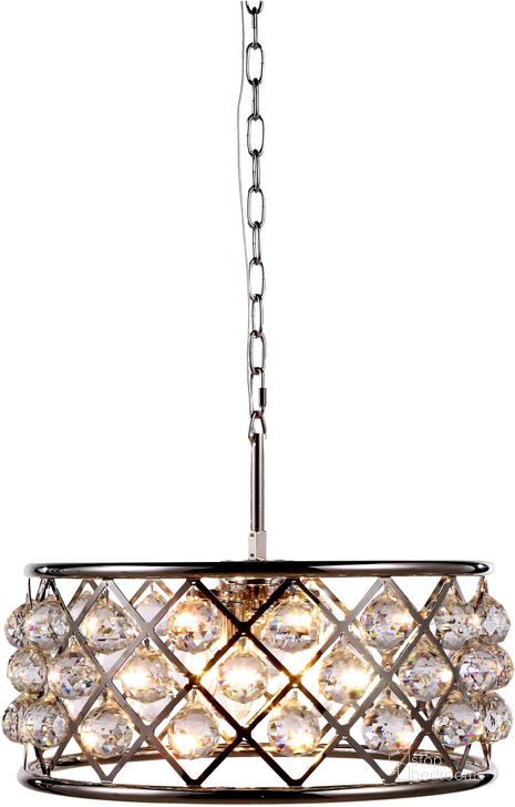 The appearance of Madison 20 Polished Nickel 5 Light Chandelier With Clear Royal Cut Crystal Trim designed by Elegant Lighting in the transitional interior design. This silver piece of furniture  was selected by 1StopBedrooms from Madison Collection to add a touch of cosiness and style into your home. Sku: 1214D20PN/RC. Material: Steel. Product Type: Chandelier.