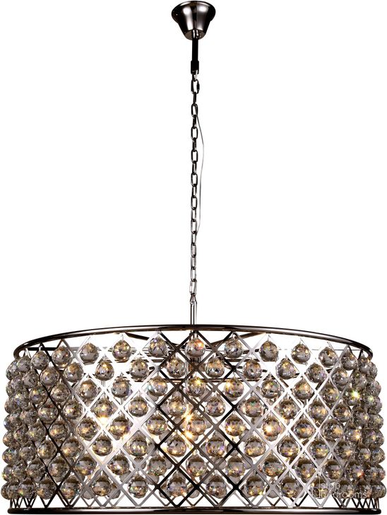 The appearance of Madison 43.5 Polished Nickel 10 Light Chandelier With Clear Royal Cut Crystal Trim designed by Elegant Lighting in the transitional interior design. This silver piece of furniture  was selected by 1StopBedrooms from Madison Collection to add a touch of cosiness and style into your home. Sku: 1214G43PN/RC. Material: Steel. Product Type: Chandelier.