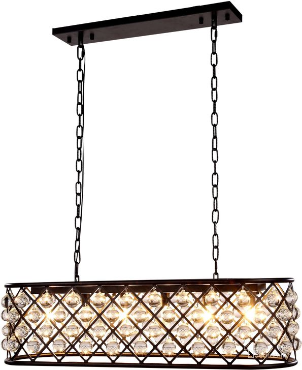 The appearance of Madison 13 Matte Black 6 Light Chandelier Royal Cut Crystal Trim designed by Elegant Lighting in the transitional interior design. This black piece of furniture  was selected by 1StopBedrooms from Madison Collection to add a touch of cosiness and style into your home. Sku: 1215G40MB/RC. Material: Steel. Product Type: Chandelier.