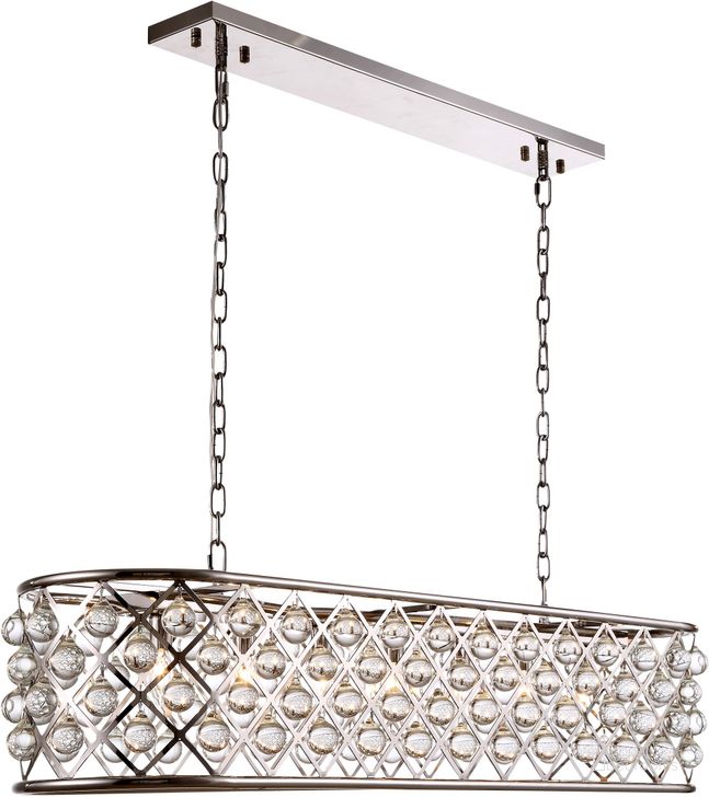 The appearance of Madison 13 Polished Nickel 7 Light Chandelier Royal Cut Crystal Trim designed by Elegant Lighting in the transitional interior design. This silver piece of furniture  was selected by 1StopBedrooms from Madison Collection to add a touch of cosiness and style into your home. Sku: 1215G50PN/RC. Material: Steel. Product Type: Chandelier.