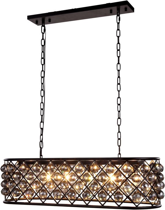The appearance of Madison 13 Matte Black 6 Light Chandelier With Silver Shade Royal Cut Crystal Trim designed by Elegant Lighting in the transitional interior design. This black piece of furniture  was selected by 1StopBedrooms from Madison Collection to add a touch of cosiness and style into your home. Sku: 1216G40MB-SS/RC. Material: Steel. Product Type: Chandelier.