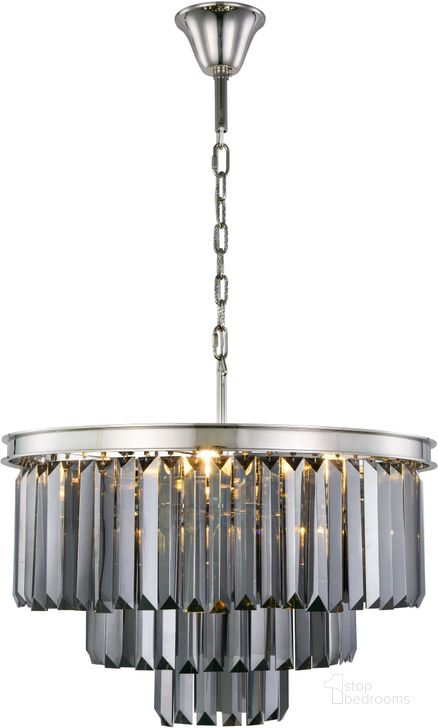 The appearance of Sydney 26 Polished nickel 9 Light Chandelier With Silver Royal Cut Crystal Trim designed by Elegant Lighting in the modern / contemporary interior design. This silver piece of furniture  was selected by 1StopBedrooms from Sydney Collection to add a touch of cosiness and style into your home. Sku: 1231D26PN-SS/RC. Material: Steel. Product Type: Chandelier.