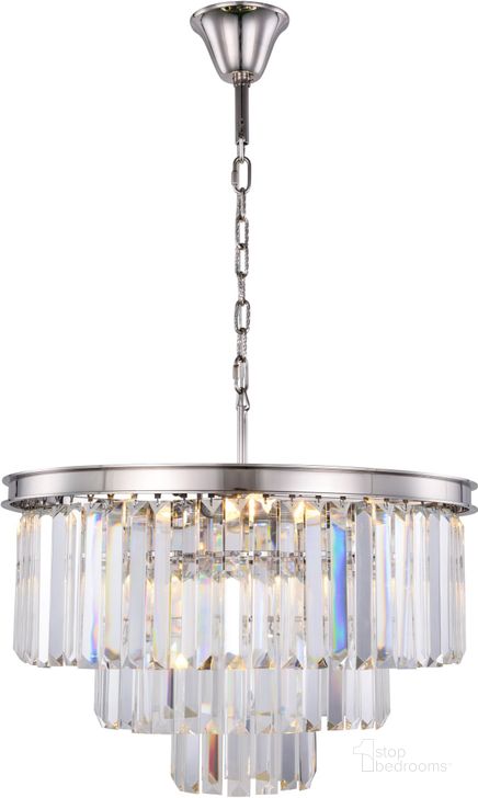 The appearance of Sydney 26 Polished nickel 9 Light Chandelier With Clear Shade Royal Cut Crystal Trim designed by Elegant Lighting in the modern / contemporary interior design. This silver piece of furniture  was selected by 1StopBedrooms from Sydney Collection to add a touch of cosiness and style into your home. Sku: 1231D26PN/RC. Material: Steel. Product Type: Chandelier.