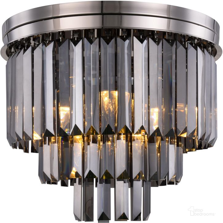 The appearance of Sydney 20 Polished nickel 9 Light Flush Mount With Silver Royal Cut Crystal Trim designed by Elegant Lighting in the modern / contemporary interior design. This black piece of furniture  was selected by 1StopBedrooms from Sydney Collection to add a touch of cosiness and style into your home. Sku: 1231F20PN-SS/RC. Material: Steel. Product Type: Flush Mount.