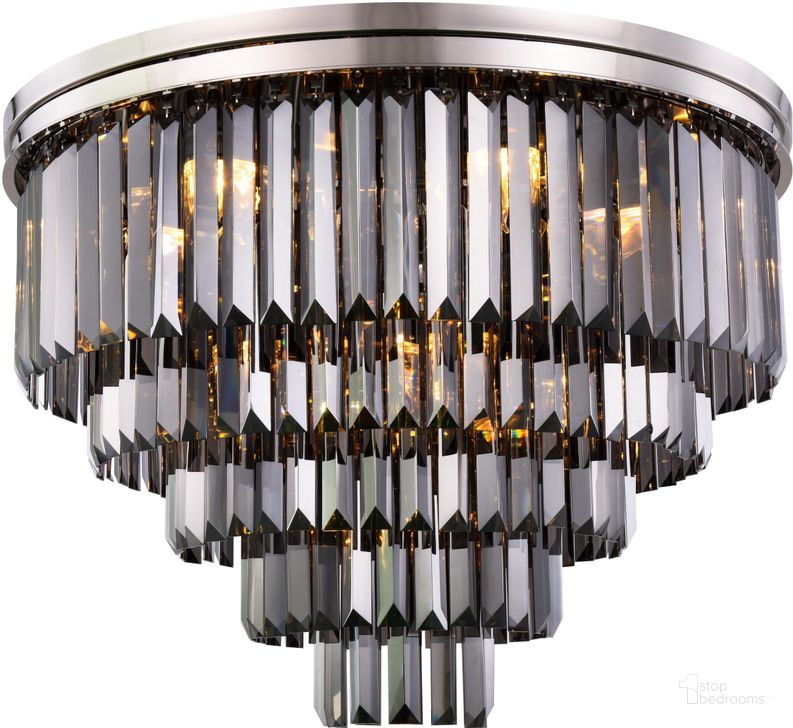 The appearance of Sydney 32 Polished nickel 17 Light Flush Mount With Silver Royal Cut Crystal Trim designed by Elegant Lighting in the modern / contemporary interior design. This silver piece of furniture  was selected by 1StopBedrooms from Sydney Collection to add a touch of cosiness and style into your home. Sku: 1231F32PN-SS/RC. Material: Steel. Product Type: Flush Mount.