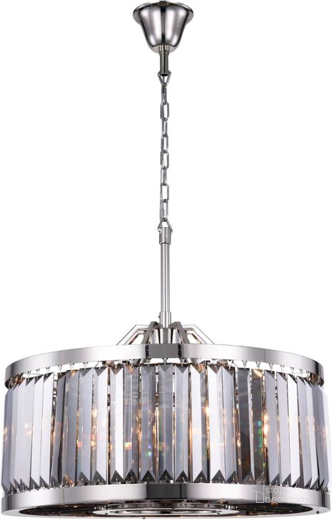 The appearance of Chelsea 28 Polished nickel 8 Light Chandelier With Silver Royal Cut Crystal Trim designed by Elegant Lighting in the modern / contemporary interior design. This polished nickel piece of furniture  was selected by 1StopBedrooms from Chelsea Collection to add a touch of cosiness and style into your home. Sku: 1233D28PN-SS/RC. Material: Steel. Product Type: Chandelier.