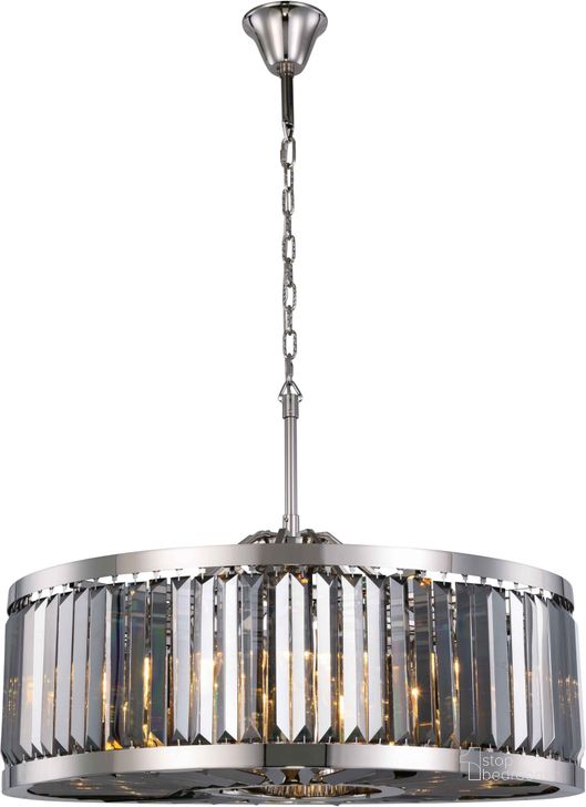 The appearance of Chelsea 35.5 Polished nickel 10 Light Chandelier With Silver Royal Cut Crystal Trim designed by Elegant Lighting in the modern / contemporary interior design. This silver piece of furniture  was selected by 1StopBedrooms from Chelsea Collection to add a touch of cosiness and style into your home. Sku: 1233D35PN-SS/RC. Material: Steel. Product Type: Chandelier.