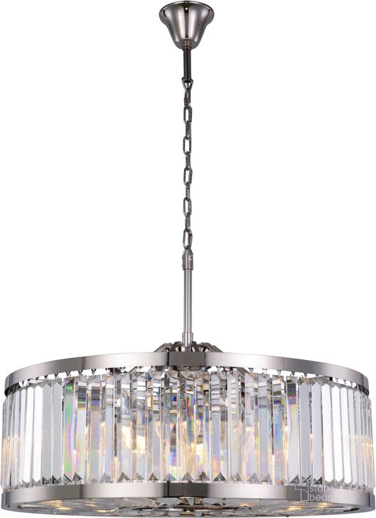The appearance of Chelsea 35.5 Polished nickel 10 Light Chandelier With Clear Shade Royal Cut Crystal Trim designed by Elegant Lighting in the modern / contemporary interior design. This clear piece of furniture  was selected by 1StopBedrooms from Chelsea Collection to add a touch of cosiness and style into your home. Sku: 1233D35PN/RC. Material: Steel. Product Type: Chandelier.