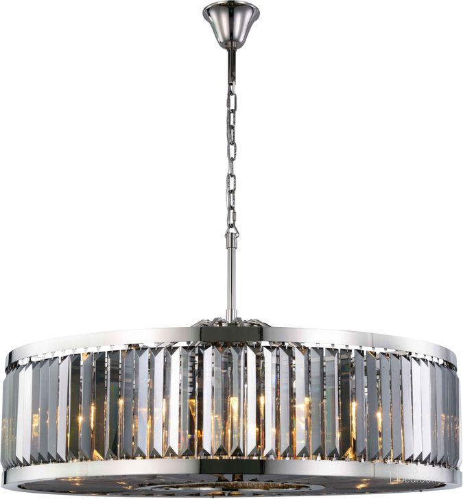The appearance of Chelsea 43.5 Polished nickel 10 Light Chandelier With Silver Royal Cut Crystal Trim designed by Elegant Lighting in the modern / contemporary interior design. This silver piece of furniture  was selected by 1StopBedrooms from Chelsea Collection to add a touch of cosiness and style into your home. Sku: 1233G43PN-SS/RC. Material: Steel. Product Type: Chandelier.