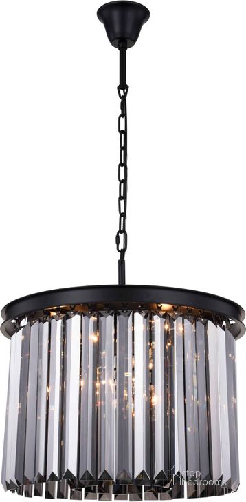The appearance of Sydney 20 Matte Black 6 Light Pendant With Silver Royal Cut Crystal Trim designed by Elegant Lighting in the modern / contemporary interior design. This black piece of furniture  was selected by 1StopBedrooms from Sydney Collection to add a touch of cosiness and style into your home. Sku: 1238D20MB-SS/RC. Material: Steel. Product Type: Pendant Lighting.
