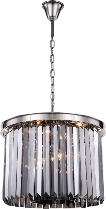 The appearance of Sydney 20 Polished nickel 6 Light Pendant With Silver Royal Cut Crystal Trim designed by Elegant Lighting in the modern / contemporary interior design. This silver piece of furniture  was selected by 1StopBedrooms from Sydney Collection to add a touch of cosiness and style into your home. Sku: 1238D20PN-SS/RC. Material: Steel. Product Type: Pendant Lighting.