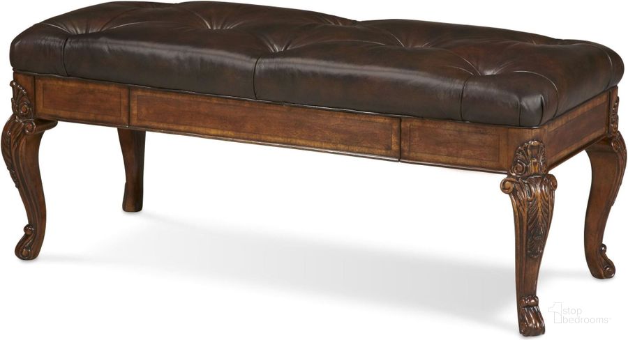 The appearance of Old World Storage Leather Bench designed by A.R.T. in the modern / contemporary interior design. This brown piece of furniture  was selected by 1StopBedrooms from Old World Collection to add a touch of cosiness and style into your home. Sku: 143149-2606. Material: Wood. Product Type: Storage Bench. Image1
