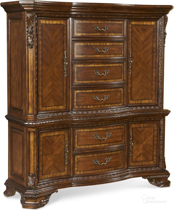 The appearance of Old World Master Chest designed by A.R.T. in the traditional interior design. This brown piece of furniture  was selected by 1StopBedrooms from Old World Collection to add a touch of cosiness and style into your home. Sku: 143154-2606TP;143154-2606BS. Material: Wood. Product Type: Chest. Image1