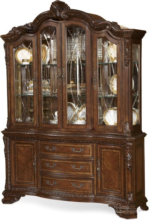 The appearance of Old World China Cabinet designed by A.R.T. in the modern / contemporary interior design. This brown piece of furniture  was selected by 1StopBedrooms from Old World Collection to add a touch of cosiness and style into your home. Sku: 143242-2606;143243-2606. Product Type: China Cabinet. Image1