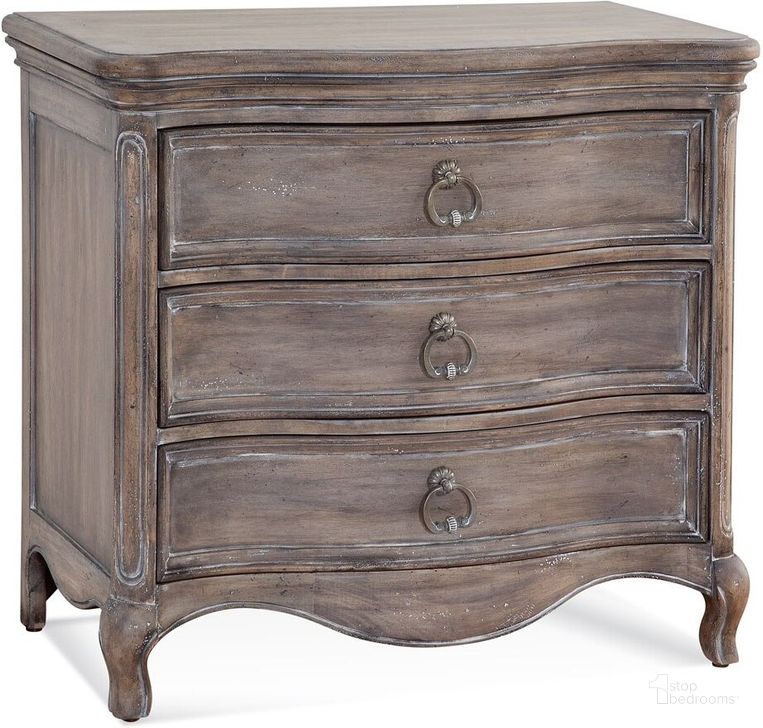 The appearance of Genoa 3 Drawer Nightstand In Antique Grey designed by American Woodcrafters in the traditional interior design. This antique grey piece of furniture  was selected by 1StopBedrooms from Genoa Collection to add a touch of cosiness and style into your home. Sku: 1575-430. Product Type: Nightstand. Material: Rubberwood. Image1