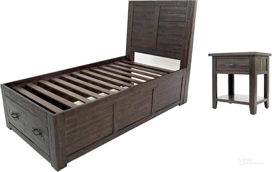 The appearance of Jackson Lodge Subtle Youth Storage Bedroom Set designed by Jofran in the modern / contemporary interior design. This brown piece of furniture  was selected by 1StopBedrooms from Jackson Collection to add a touch of cosiness and style into your home. Sku: 1605-656667KT;1605-90. Bed Type: Storage Bed. Material: Wood. Product Type: Storage Bed. Bed Size: Twin. Image1