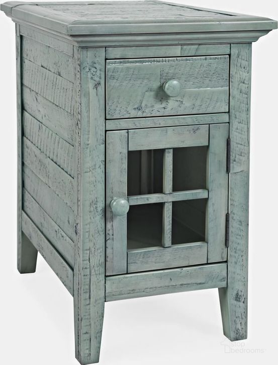 The appearance of Rustic Shores Surfside Power Chairside Table designed by Jofran in the rustic / southwestern interior design. This gray piece of furniture  was selected by 1StopBedrooms from Rustic Shores Collection to add a touch of cosiness and style into your home. Sku: 1615-22. Material: Wood. Product Type: End Table. Image1