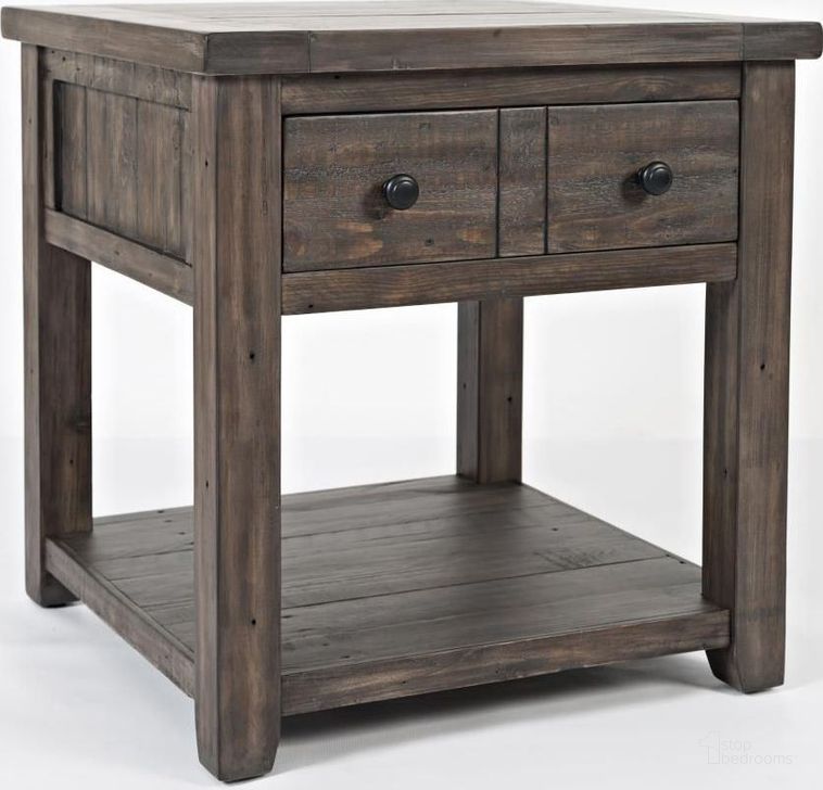 The appearance of Madison County Barnwood End Table designed by Jofran in the traditional interior design. This brown piece of furniture  was selected by 1StopBedrooms from Madison County Collection to add a touch of cosiness and style into your home. Sku: 1700-3. Product Type: End Table. Material: Pine. Image1