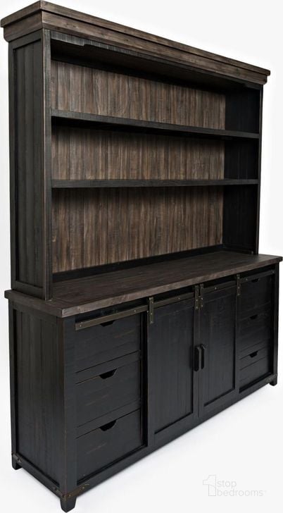 The appearance of Madison County Vintage Black Server With Hutch designed by Jofran in the traditional interior design. This black piece of furniture  was selected by 1StopBedrooms from Madison County Collection to add a touch of cosiness and style into your home. Sku: 1702-7071KT. Product Type: Buffets, Sideboards and Server. Material: Pine. Image1