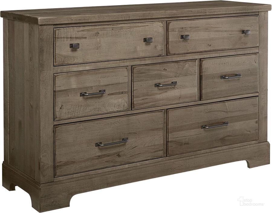 The appearance of Cool Rustic Stone Grey 7 Drawer Dresser designed by Artisan & Post in the rustic / southwestern interior design. This brown piece of furniture  was selected by 1StopBedrooms from Cool Rustic Collection to add a touch of cosiness and style into your home. Sku: 172-002. Product Type: Dresser. Image1