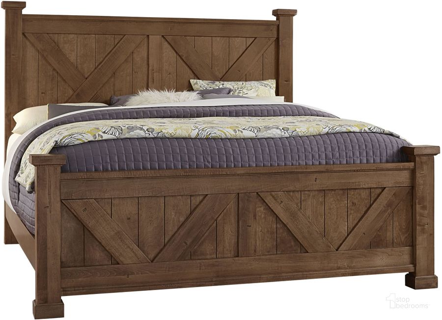 The appearance of Cool Rustic Amber Queen X Style Bed designed by Artisan & Post in the rustic / southwestern interior design. This mink piece of furniture  was selected by 1StopBedrooms from Cool Rustic Collection to add a touch of cosiness and style into your home. Sku: 174-557;174-755;174-922. Bed Type: Poster Bed. Product Type: Poster Bed. Bed Size: Queen. Image1