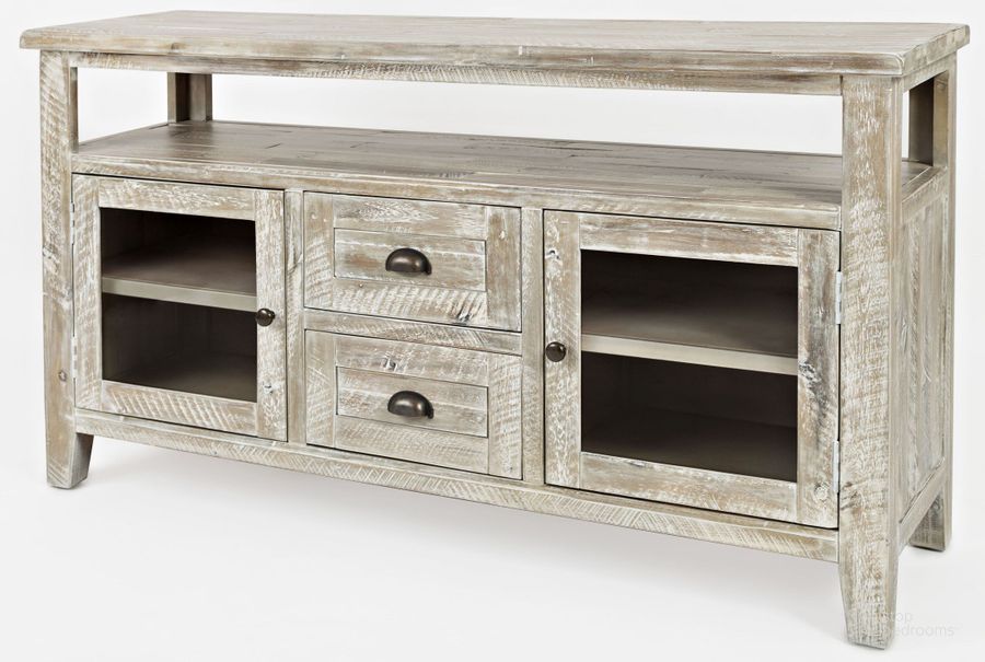 The appearance of Artisans Craft Washed Grey Storage Console designed by Jofran in the transitional interior design. This cream piece of furniture  was selected by 1StopBedrooms from Artisan'S Craft Collection to add a touch of cosiness and style into your home. Sku: 1743-54. Material: Wood. Product Type: TV Console. Image1